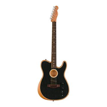 Imagem de Fender Guitarra elétrica acústica Acoustasonic Player Telecaster, escala de jacarandá, preto escovado