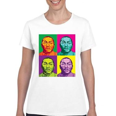 Imagem de Camiseta feminina engraçada American Legends 3 Moe Larry Shemp Wise Guys Classic Trio Curly Squared The Three Stooges, Branco, XXG