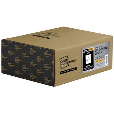 Imagem de Avery Etiquetas de produtos químicos UltraDuty GHS para impressoras a laser, à prova d'água, resistente a UV, 21,5 cm x 28 cm, pacote com 500 (60507)