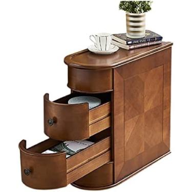 Imagem de Mesa de centro Mesa lateral retangular Mesa de cabeceira removível para sala de estar Sofá lateral Gaveta de madeira Mesa final Armazenamento multifuncional Mesa de centro pequena Mesa de ch