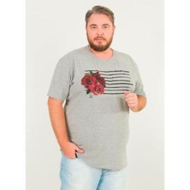 Imagem de Camiseta Masculina Plus Size Rosas Rabiscadas Urien-Masculino