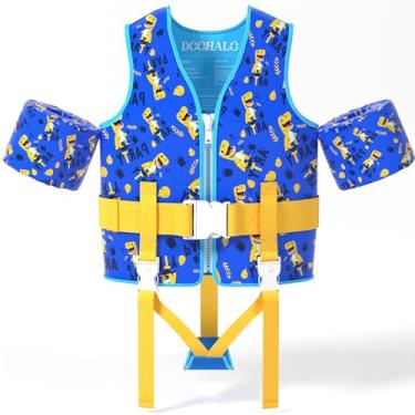 Imagem de DOOHALO Colete de natação infantil colete de treinamento de natação com boia de ombro de braço para meninos e meninas adequado para idades de 1 a 8 anos 20 Ibs - 46 Ibs