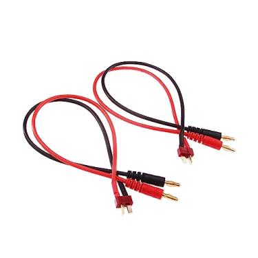 Imagem de rflaueo 2pcs T-Plug Deans Connector Plug to 4mm Banana Plugs Battery Charge Lead Adapter Cable 14awg 12inch(E160-2)
