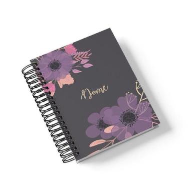 Imagem de Caderno Personalizado Floral (Modelo 05) - A5 15X21cm (Pequeno) - Com