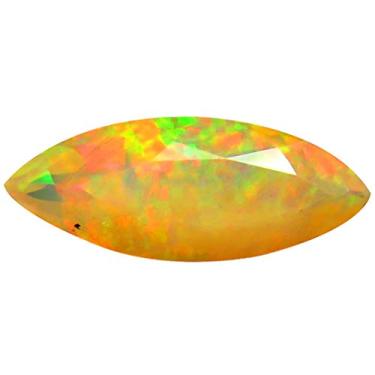 Imagem de 2,04 ct AAA+ Qualidade da pedra preciosa corte marquesa (18 x 7 mm) opala arco-íris não aquecida genuína e extraída da pedra preciosa solta da Terra