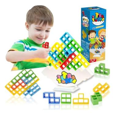Imagem de Brinquedo Infantil Genérico Jogo Empilhar Tetris Raciocínio Lógico - 48 Peças - Idade Mínima: 0 Ano