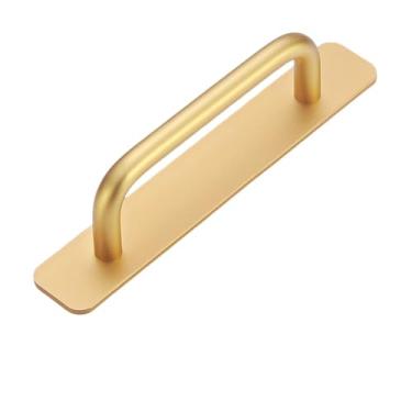 Imagem de Puxador instantâneo de gaveta de armário autoadesivo e puxador de vidro com adesivo para porta de cozinha, janela de banheiro, botão deslizante de armário, dourado, 150 mm