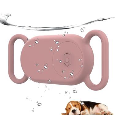 Imagem de Rzttwl Suporte de coleira impermeável compatível com Samsung Galaxy SmartTag 2, rastreador GPS de silicone oculto para Samsung Tag 2, capa antiperda para coleira Smart Tag 2 (rosa)