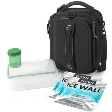 Imagem de Generic Lancheira Titan Deep Freeze Fridge expansível a frio - cinza/verde | Inclui 2 paredes de gelo de alto desempenho de 250 g | Design horizontal isolado