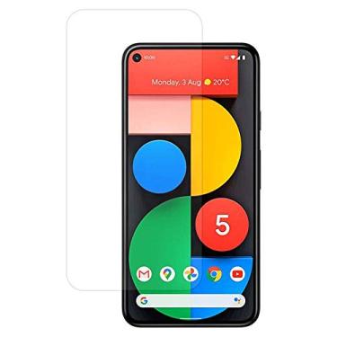 Imagem de UPONEW Protetor de tela de vidro temperado para Google Pixel 5 GTT9Q - [Pacote com 2] Película de vidro temperado HD altamente transparente, antibolhas e arranhões para Google Pixel 5