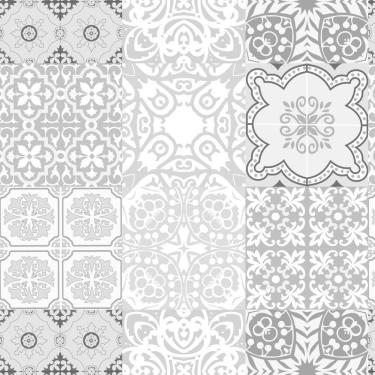 Imagem de Papel De Parede Azulejo Cinza Adesivo Lavável Cozinha 3M