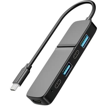 Imagem de Hub USB 3.0 de 5 portas com HDMI 4K - Dual USB-A/C, transferência de dados de 5 Gbps para MacBook Pro/Air, iPad Pro, iPhone 15, iMac, XPS, ThinkPad e mais - Ideal para pen drives e discos rígidos