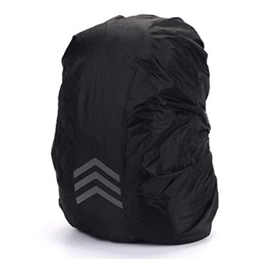 Imagem de Mochila de Pano Oxford Reflexiva Preta à Prova D'água Capa de Chuva Leve para Caminhadas, Pesca, Viagens (G (para 45-55L))