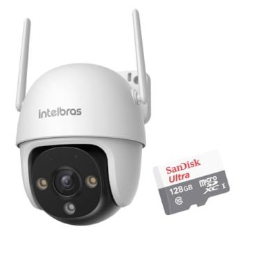 Imagem de Câmera de Segurança 360° Wifi IM7 S Full Color Full HD Bivolt Intelbras IP66 Externa e Interna + Cartão de Memória 128gb Ultra Classe 10