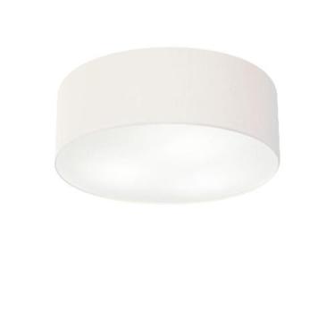 Imagem de Plafon Cilíndrico Md-3046 Cúpula em Tecido 35x12cm Branco - Bivolt - V