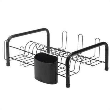 Imagem de Escorredor De Louça 13 Pratos 39,5X36 cm Preto C/ Suporte - Utimil