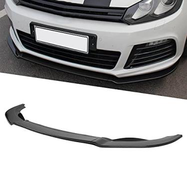 Imagem de Brilluxa 3 seções do divisor do pára-choque dianteiro, substituição do protetor do difusor do spoiler ajustável universal do carro para MK6 R R20 20092013 (Carbon Fiber Color)