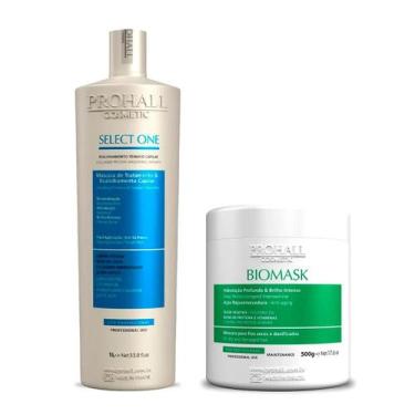 Imagem de Escova Progressiva Select One 1L + Máscara Biomask 500g - Prohall