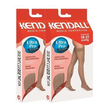 Imagem de Kit 2 Meia de Compressão Feminina Kendall 1612, P, Mel