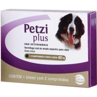 Imagem de Vermífugo Ceva Petzi Plus 2,8 g, para Cães 40 Kg - 2 Comprimidos