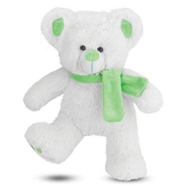 Imagem de Urso de Pelúcia com Cachecol Verde 30 cm Antialérgico - CTX
