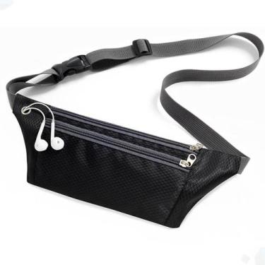Imagem de Pochete slim fina impermeável unisex ajustável discreta - XT, Preto