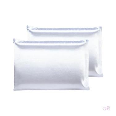 Imagem de Kit 02 Fronhas De Cetim Antifrizz 50X70 Cabelo Branco - Autoestima Hom