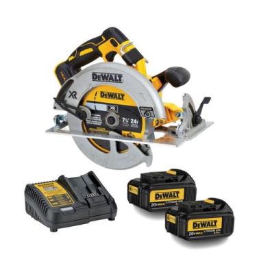 Imagem de Serra Circular Com 2 Baterias 20v 3ah Dcs570 + Carregador DCB115 - Dew