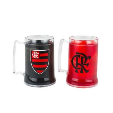 Imagem de Jogo 2 Canecas Gel Isolante Térmico Time Flamengo 400 ml - Taimes