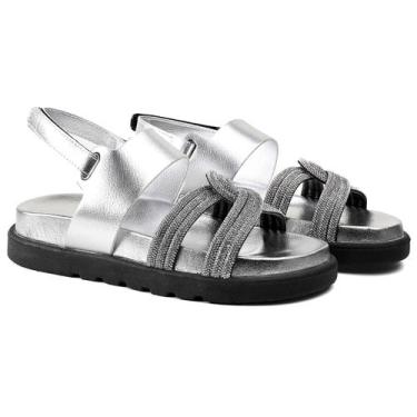 Imagem de Sandália papete feminina brilho celina - LilaBlu, Cinza, 35