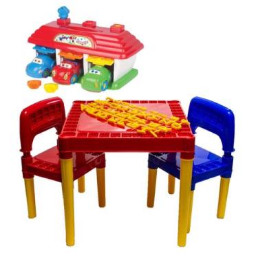 Imagem de Kit Mesa de Atividades Tritec Menino com Baby Garagem - Big Star e Tri