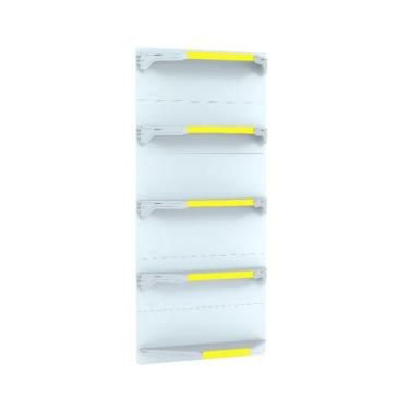 Imagem de Kit 5 Bandejas Para Gondola Canto 202 Fit 40/60 Branco Pe Amarelo - Am