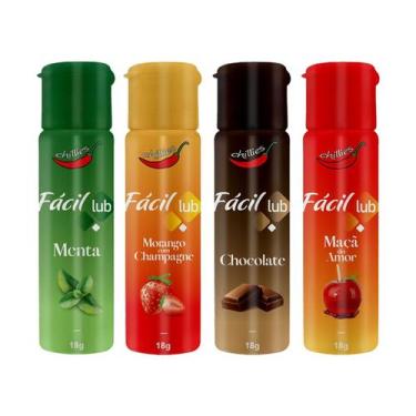 Imagem de Kit 4 Lubrificante íntimo Fácil Lub Chillies 18g Sabores