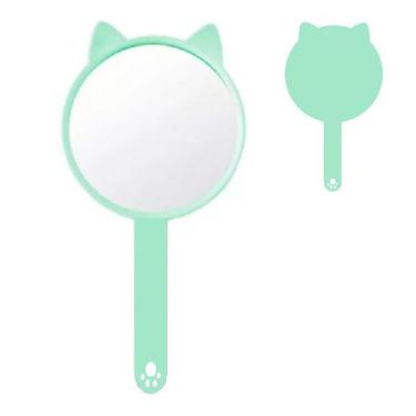 Imagem de Espelho de Mão Gatinho Com Orelhas Para Maquiagem - Dafu, Verde