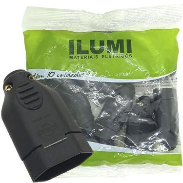 Imagem de Plug Fêmea para 3 pinos 2p+T de 20a para Extensão Tomada Kit 10 unidad