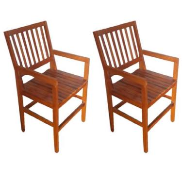 Imagem de Kit 2 Cadeiras Conforto com Braço Madeira Maciça de Demolição Peroba R