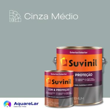 Imagem de Esmalte Cor e Proteção Suvinil Brilhante, CINZA MÉDIO, 900ML