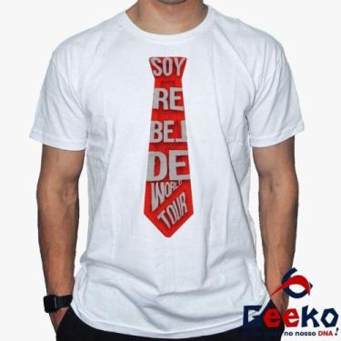 Imagem de Camiseta Soy Rebelde Tour 100% Algodão RBD Geeko, Branco gola careca, 