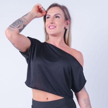 Imagem de Cropped Feminino Blusa Dry Fit Tecido  Furadinho Seca Rápido - Fitmoda