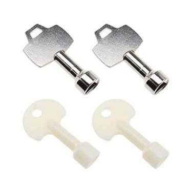 Imagem de Micro Traders 4 peças caixote do lixo chave triangular chave de metal acessórios de chave de plástico para 70L lixeira descascar ao ar livre triângulo comprimento lateral 7-9 mm