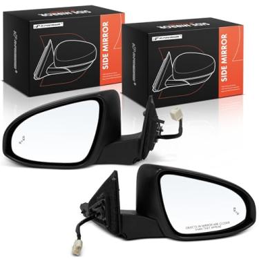 Imagem de A-Premium Par (2) espelhos retrovisores elétricos do lado do motorista e do passageiro - compatível com Toyota Camry 2016 2017 - aquecido, dobrável manual, espelho retrovisor externo preto com