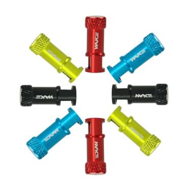 Imagem de Tampa de válvula Bike Presta, FOMTOR Bicycle Tubeless Presta tampas de válvula, tampas de poeira de pneu com função de remoção do núcleo da válvula Kit 2 em 1 7075 T 73 liga de alumínio preto,