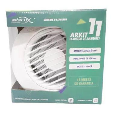 Imagem de Exaustor 100mm Sicflux Arkit 11 Bivolt Banheiro Quarto Ambientes Silen