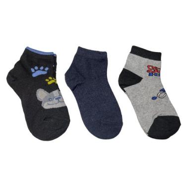 Imagem de Meia Kit 3 Pares Infantil Poliéster Básica Confort 004rpkc, Multicolor