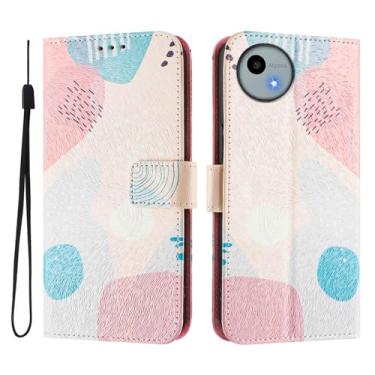 Imagem de Capa carteira para Sharp Aquos Sense9, capa flip de couro com padrão fofo, capa com fivela magnética à prova de choque, compatível com carregamento sem fio (Sharp Aquos Sense9, Doodle Puzzle)