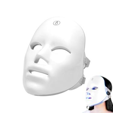 Imagem de Capa facial LED, máscara de luz vermelha para rosto | Capa facial de 7-1 cores - Capa facial recarregável portátil, máscara de luz vermelha LED sem fio para casa e viagens