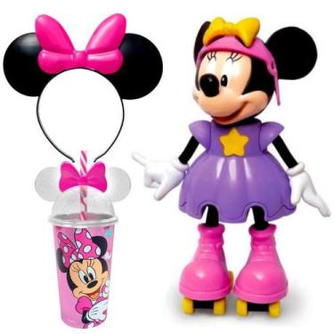 Imagem de Boneca da Minnie de Patins com Som Elka Tiara e Copo de Orelhas