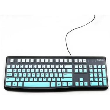 Imagem de K120 MK120 Capa de teclado Logitech de silicone, capa de teclado ultrafina de silicone para teclado sem fio Logitech K120 MK120, capa de teclado Logitech à prova d'água à prova de poeira (verde menta gradiente)
