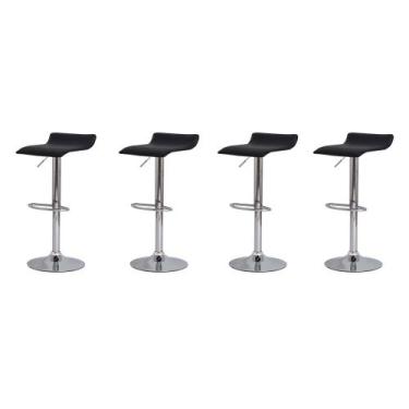 Imagem de Kit 4 Banquetas Tóquio Belo Horizonte Preta Base Giratória Altura Regu