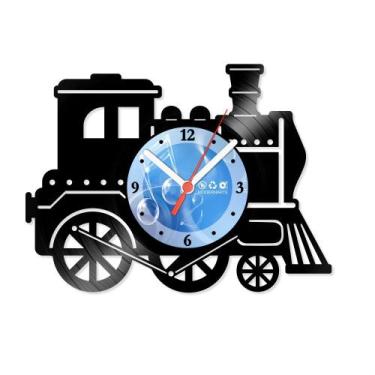 Imagem de Relógio De Parede Disco Vinil Infantil - Trem - VIN-018 - Modernarte
